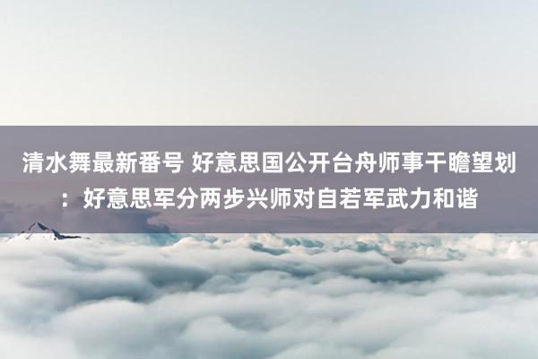 清水舞最新番号 好意思国公开台舟师事干瞻望划：好意思军分两步兴师对自若军武力和谐