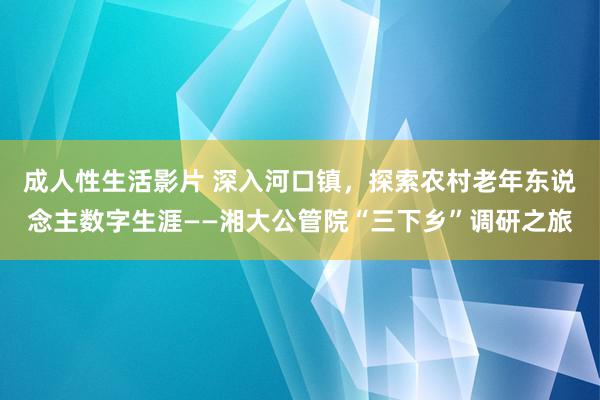 成人性生活影片 深入河口镇，探索农村老年东说念主数字生涯——湘大公管院“三下乡”调研之旅