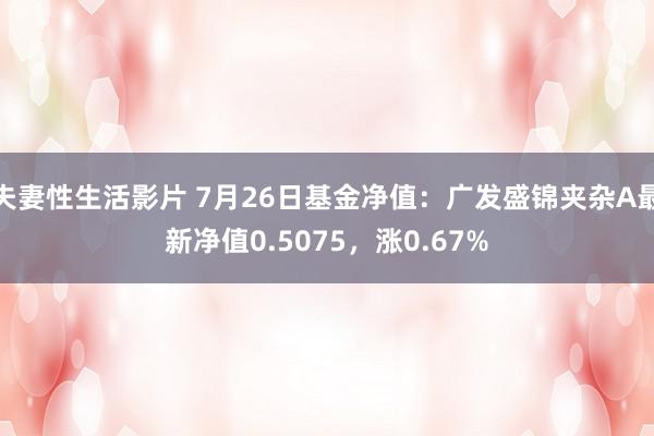 夫妻性生活影片 7月26日基金净值：广发盛锦夹杂A最新净值0.5075，涨0.67%