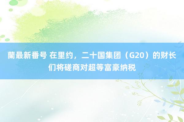 蘭最新番号 在里约，二十国集团（G20）的财长们将磋商对超等富豪纳税