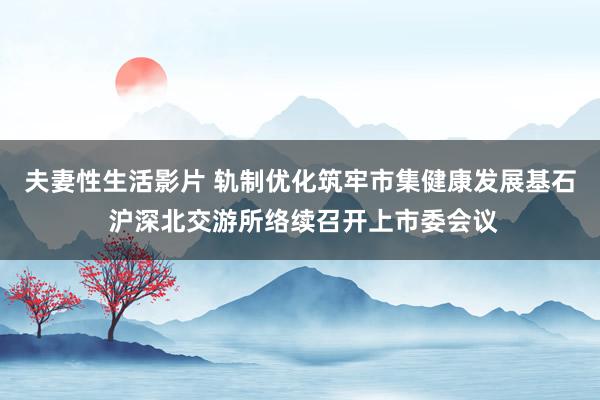 夫妻性生活影片 轨制优化筑牢市集健康发展基石 沪深北交游所络续召开上市委会议