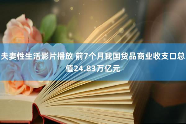 夫妻性生活影片播放 前7个月我国货品商业收支口总值24.83万亿元