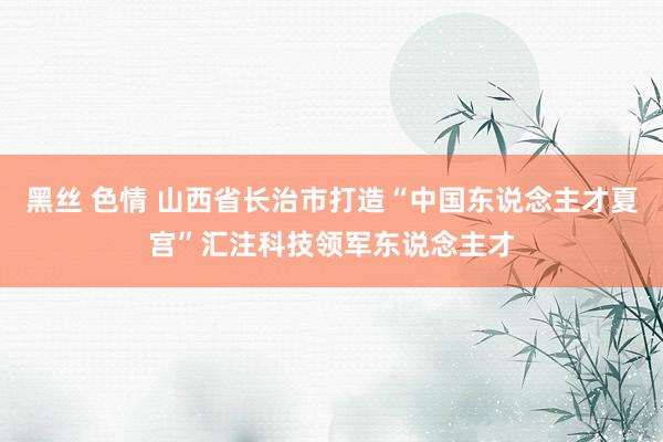 黑丝 色情 山西省长治市打造“中国东说念主才夏宫”汇注科技领军东说念主才